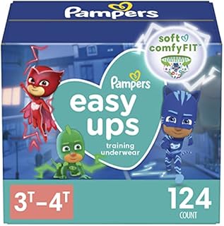 Pampers Easy Ups Training Underwear Boys, 3T-4T Size 5 Diapers, 124 Count (Packaging & Prints May Vary)