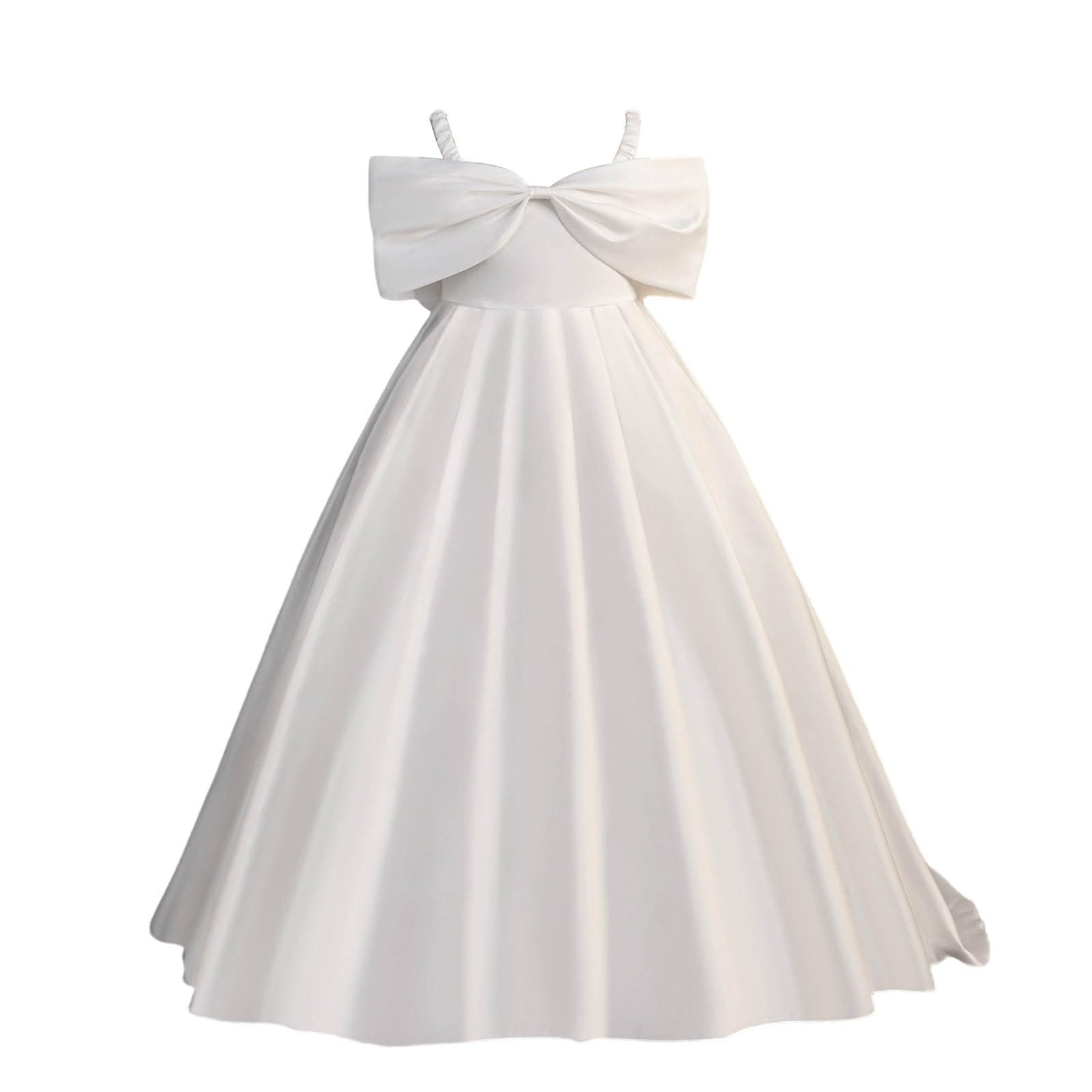 Vestito Ragazza Estivo Abito Bambina Elegante Vestiti Estivi Ragazza Elegante Abito Festa per Ragazze con Corpetto Raso Senza Maniche Fiocco Leggero Stile Matrimonio Preadolescenti Dress Compleanni