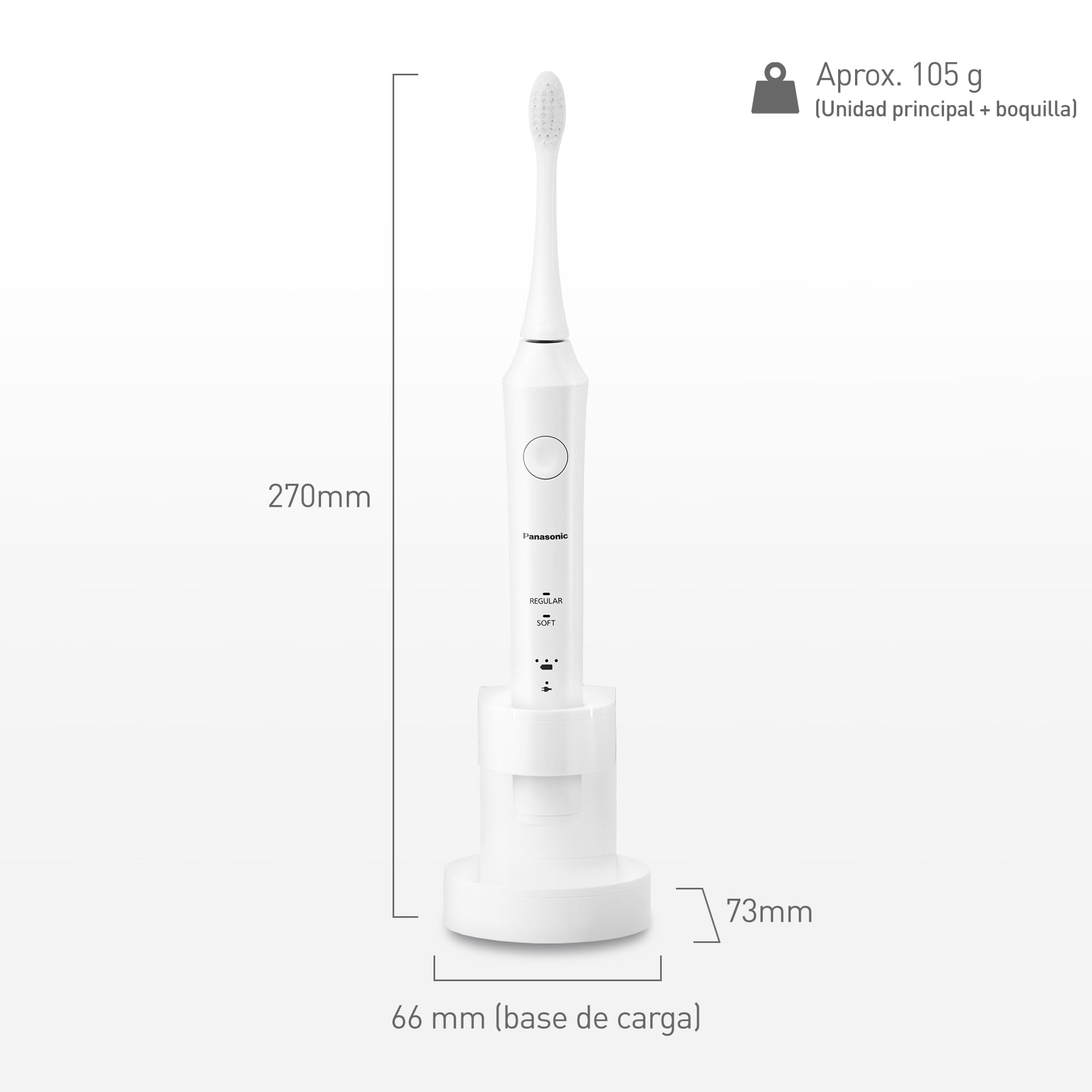 Panasonic EW-DL83-W803 Cepillo de Dientes Eléctrico Sónico (Control de Presión, Temporizador de cepillado, 2 Modos, Indicador LED, Inalámbrico, 100% Lavable), Color Plata