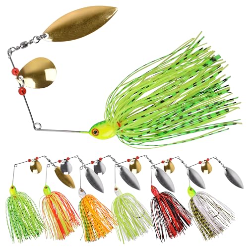 Leurres de pêche spinnerbait et buzzbait vibrants pour truite et saumon