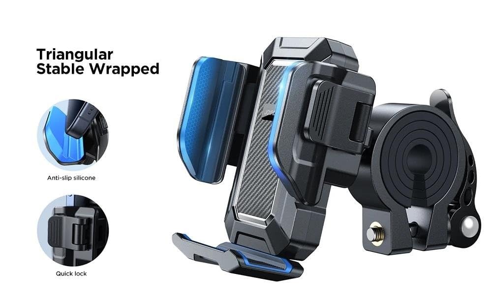 Supporto Telefono Bici 360° Rotabile Per Moto ATV Scooter Manubrio Sgancio Rapido 1S