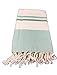 Produktbild Fouta Premium Linda Hellgrün-Grün| Hamam-Tuch | Sauna-Tuch | Strandtuch | 2 x 1 m | 100% Baumwolle aus Tunesien