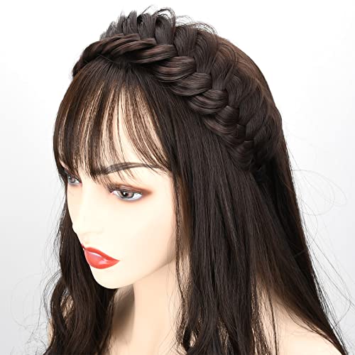 Diguan Wide Messy Braided Headband With Teeth Synthetic Hair Plaited Headband High Elasticity Braids Fishtail Braided Hair Band Hairpiece For Girls Women thumb #5