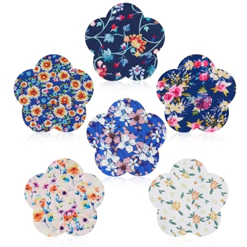 ANGTICS 30 Pcs Dexcom G7 Over Patches Waterproof & Sweatproof CGM Glucose Monitor Stelo Patch with Flower Shapes Easy-Peel Tab Adhesive Patches Long-Lasting 10-14 Days (Navy Floral Dream)