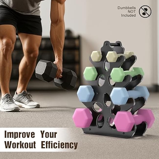 Weight Stand Home Gym Dumbbell Storage Weight Tree Holder (No Dumbbells Rack Only)