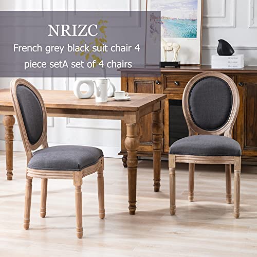 Nrizc French Country Dining Chairs Set Of 4, Farmhouse Dining Chairs, Wood Round Back Dining Room Chair, For Dining Room/Living Room/Bedroom #TOP6