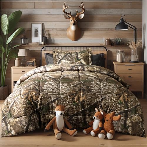 Edredón camuflaje Visi-One Realtree APX de 2 piezas para cama individual infantil y juvenil 3