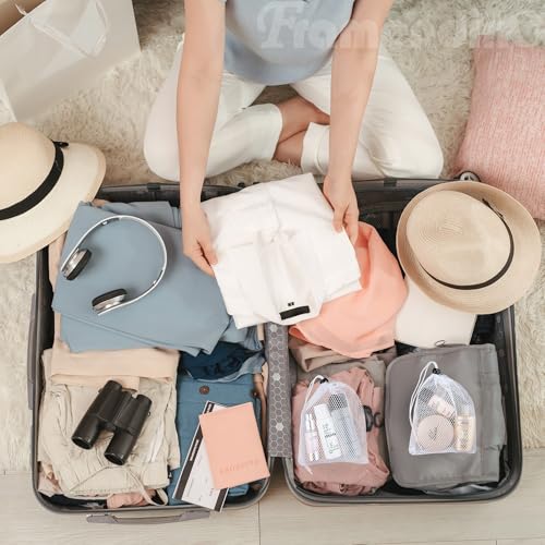 Framendino, 16 Pack White Nylon Mesh Drawstring Bags Small Net 5.5 x 7.5 Inch Travel Stuff for Home3