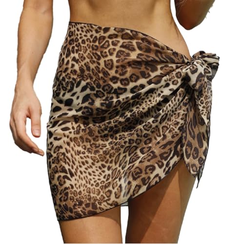 SIWEN Sarong Swimsuit Coverups for Women，Beach Bikini Wrap Sheer Short Skirt Chiffon Scarf