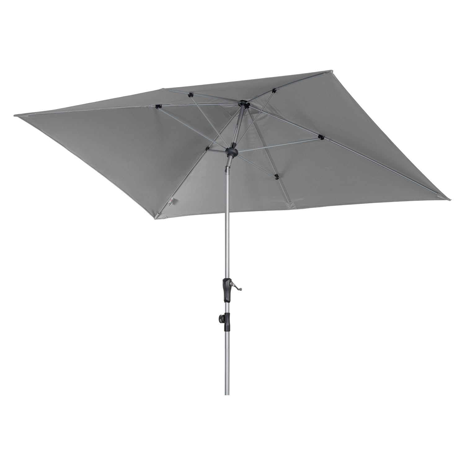 Doppler Mittelstockschirm Profi 300x200 cm, höhenverstellbar und neigbar, rechteckig, UV-beständig, mit Auto-Tilt-Funktion, Polyester Bezug, Light Grey