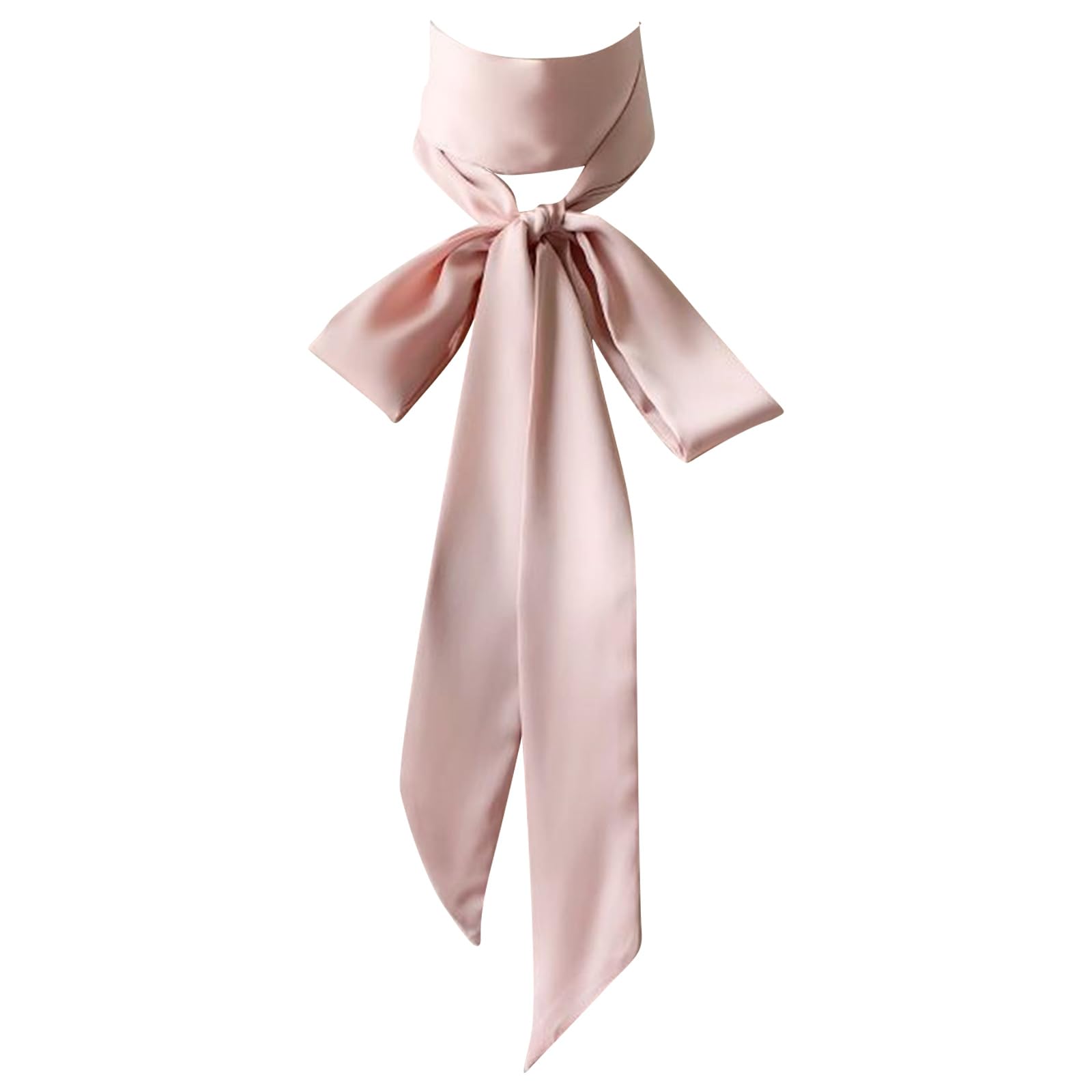 TERNCOEW Ribbon Silk Scarf For Women Hand Tied Neck Scarf French Neckwear For Women Party Hairband Fashion Ribbon Headband