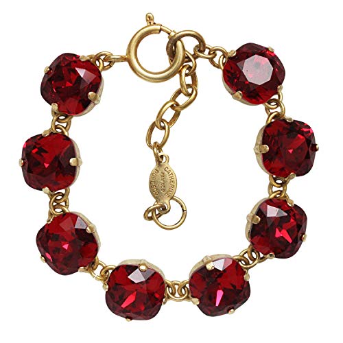 Catherine Popesco La Vie Parisienne Goldtone Crystal Round Bracelet, Red 1696G