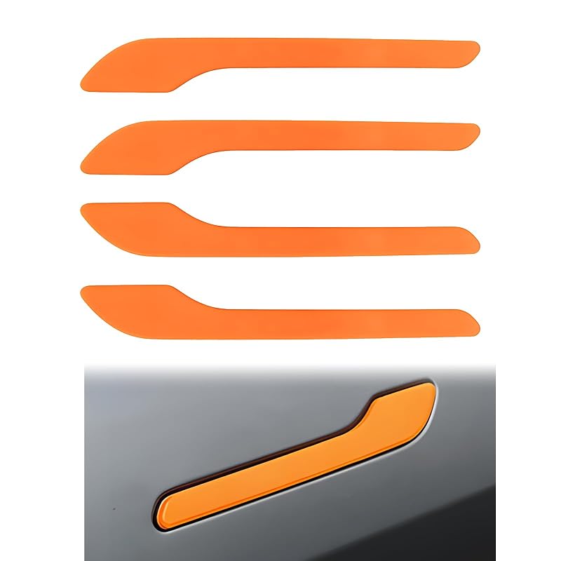 Capa protetora decorativa para maçaneta Tesla Model 3 e Model Y, compatível com Highland e Juniper, laranja, kit com 4 peças