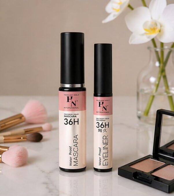 H&N 36H Waterproof Mascara & Eyeliner Combo | Long Lasting Smudge Proof Eye Makeup Set (Black)-picture-20
