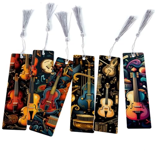 Marque-pages musique en lot de 6 signets de lecture originaux