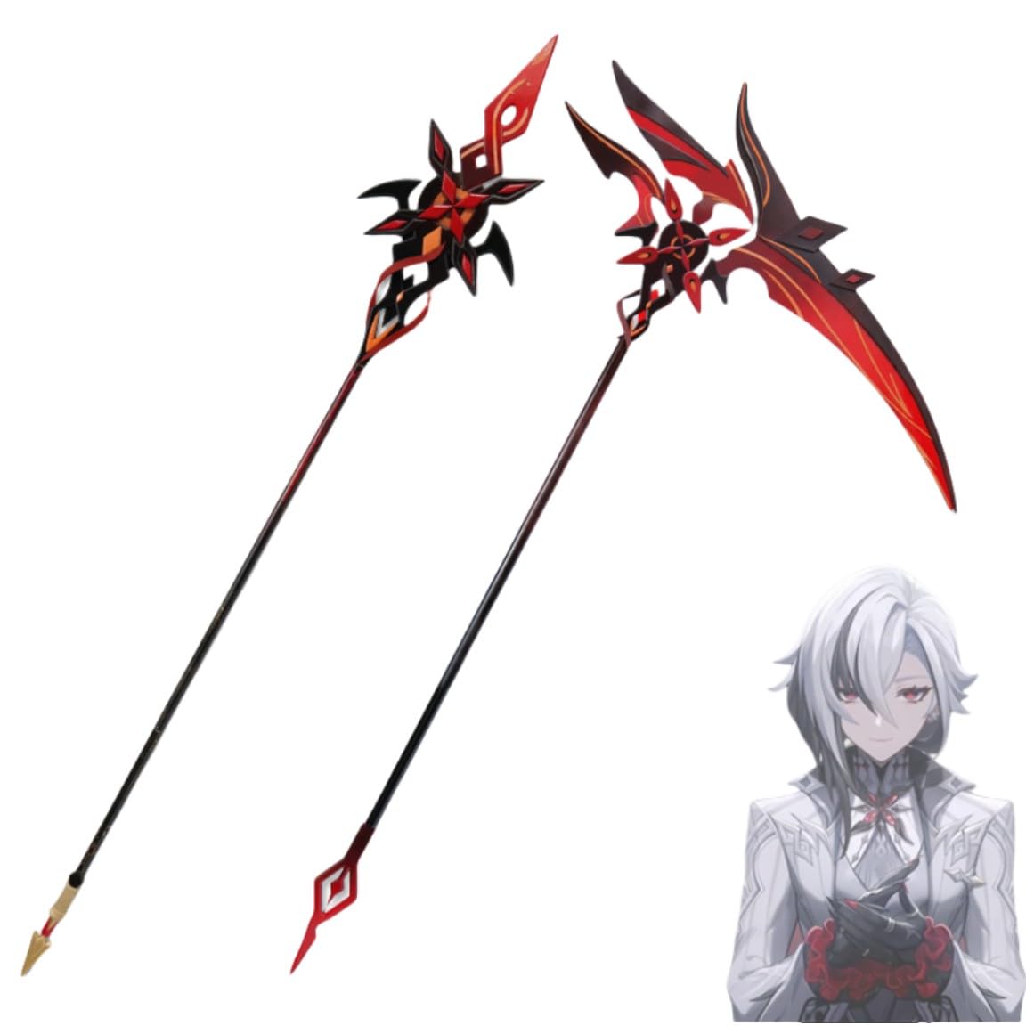 Amazon | Plazhen 原神 アルレッキーノ コスプレ道具 赤月のシルエット