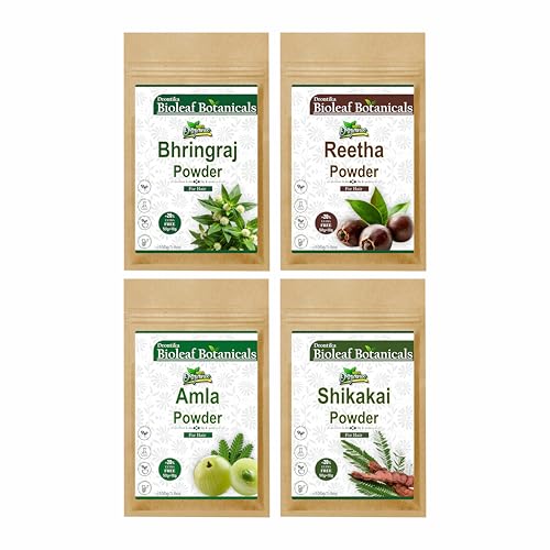 Image of Drontika Bioleaf Botanicals Amla, Shikakai, Reetha and Bhringraj Powder 50g*4=200g