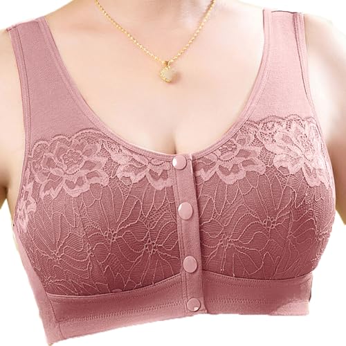 Jenna Chic Bras Comfortable Front Button Wireless Shaping Bra Front Closure Bras for Older Women