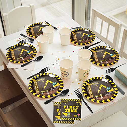 Image of gisgfim 50 Pcs Construction Party Napkins Truck Birthday Disposable Paper Napkins Construction Party Luncheon Napkins Supplies Decorations Favors for Kids Birthday Baby Shower Party