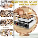 MINHUIJIHUI Mini Maszyna Dorayaki, elektryczna naleśnik 25/50 otworów 1700 W, produkcja 25/50 naleśników 42 mm, intuicyjne sterowanie, wytrzymała konstrukcja ze stali nierdzewnej, renowacja i