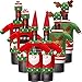 Boao 6 Sets Christmas Wine Bottle Cover Knit Sweater Wine Bottle Dress Santa Reindeer Snowman Wine Bottle Cover for Christmas Decorations Christmas Sweater Party Decorations（Color 1)