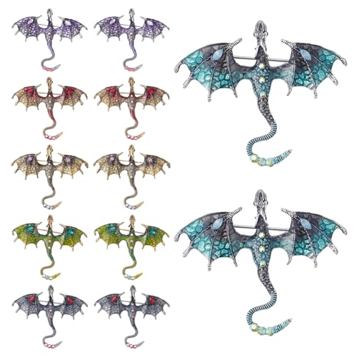 Broches dragon volant strass vintage pour customisation sac et chapeau