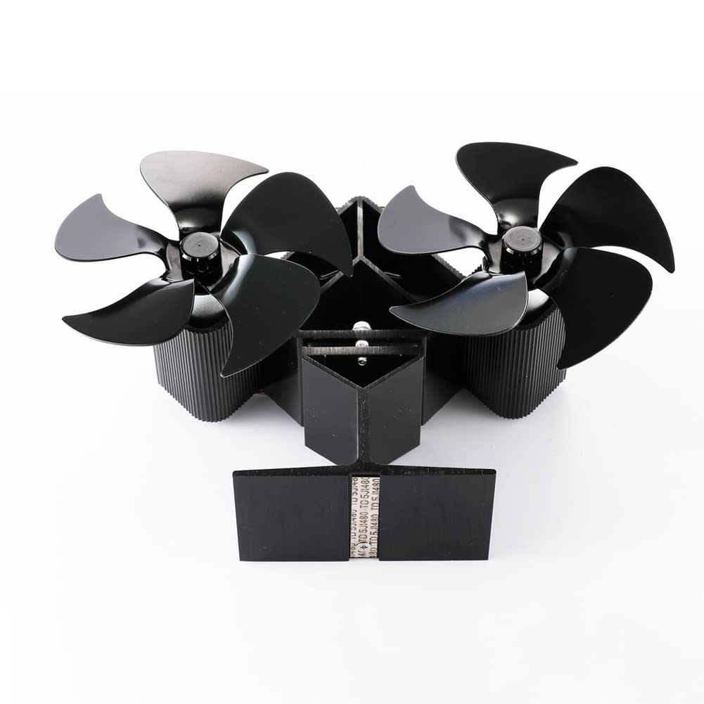 Ventilador de Chimenea de 10 Palas con Doble Motor, Ventilador de Estufa de leña con Motor térmico, Ventilador de Chimenea de leña de Funcionamiento silencioso, para Quemador de leña, Chimenea