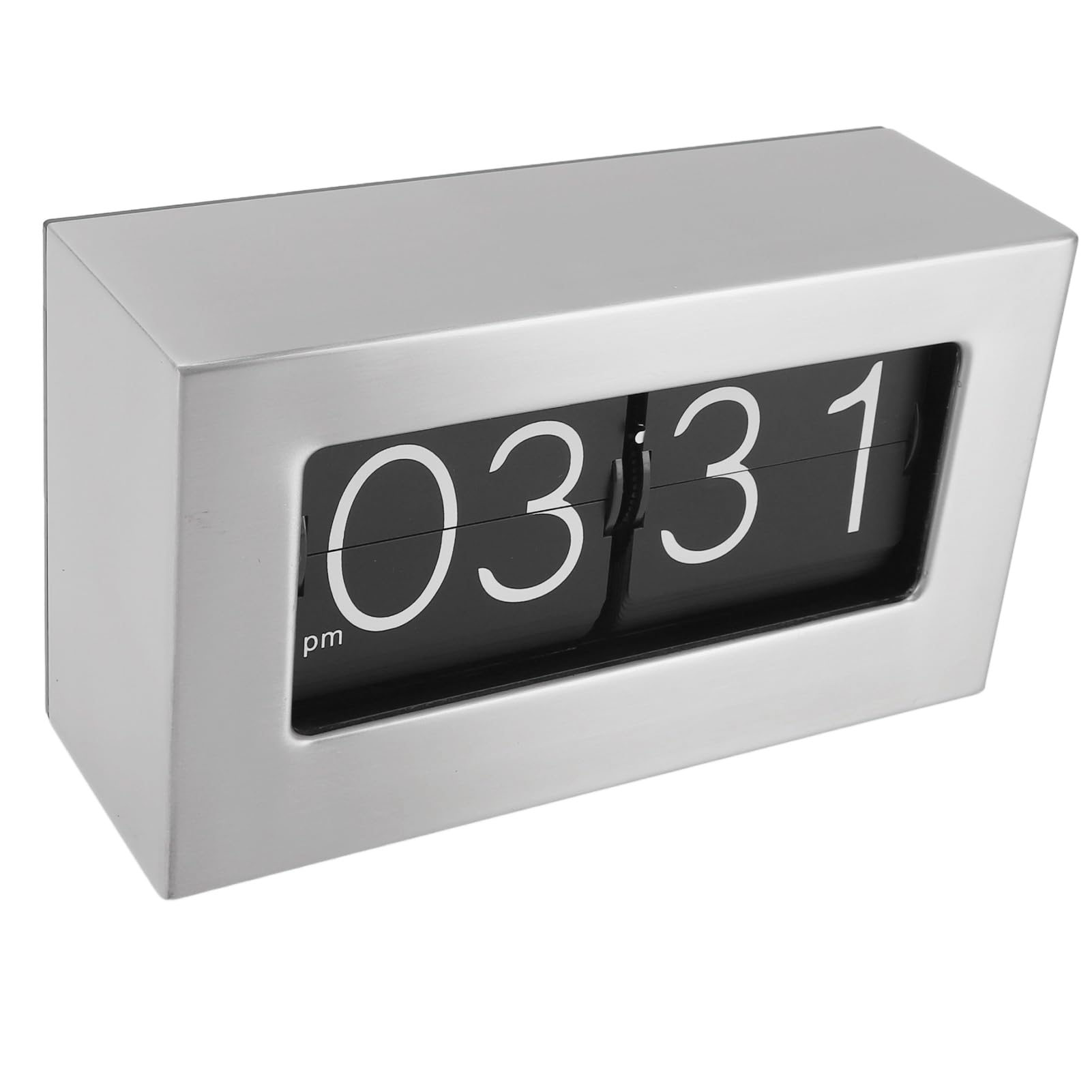 Walfront Orologio a Vibrazione Automatica Orologio Ribaltabile Digitale da Tavolo con Display Trasparente in Acciaio Inossidabile Stile retrò 12 Ore per l'ufficio del Soggiorno di Casa