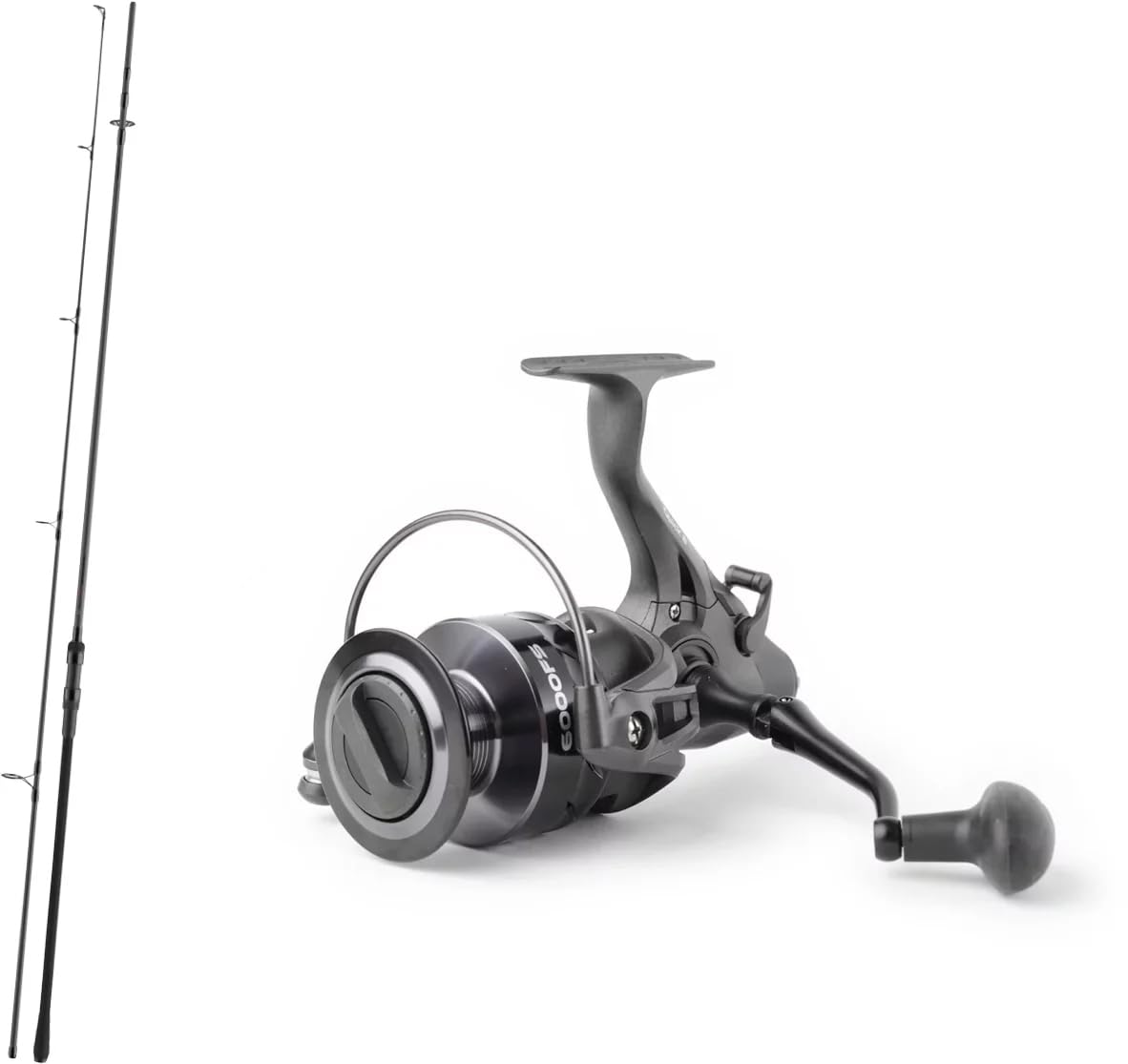 Karpfencombo Ansitzcombo Angelset Combo Karpfenrute Daiwa Black Widow XT Carp 3.60m 3.0lbs #50 Startring 2-teilig + Dam Rolle Quick 2 FS 6000 Freilaufrolle Karpfenrolle Karpfenruten-Set