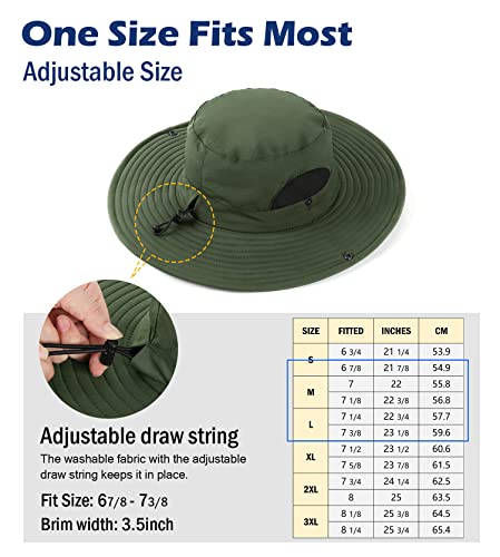 Wmcaps Upf 50+ Sun Protection Hat For Mens Womens, Wide Brim Waterproof Bucket Hat For Fishing, Hiking, Garden,Yard Outdoor Work Army Green #TOP4