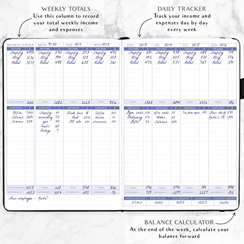 Legend Planner Income & Expense Tracker – Bookkeeping Record Book For Small Business – Accounting Ledger With Receipt Pocket – Small Business Supplies Account Notebook – Hardcover, 7X10″ (Black) #TOP2