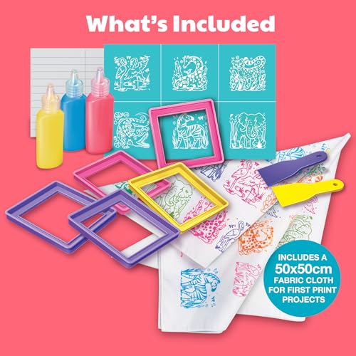 4M KidzMaker Easy-to-Do Screen Printing Kit, Multi Coloured - Image 3
