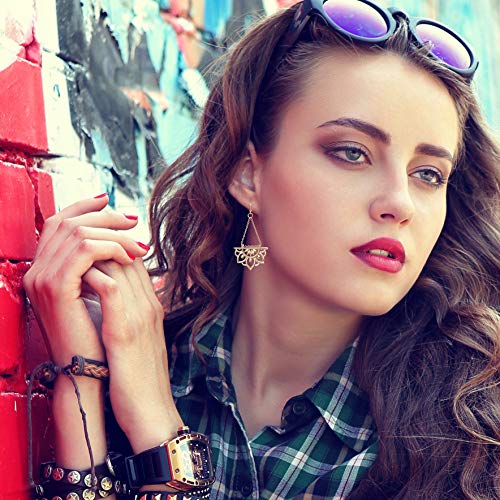 SPUNKYsoul New Beginnings Lotus Flower Antique Silver or Gold and Patina Boho Chic Tribal Ethnic Fishhook Dangle Earrings for Women Gift2