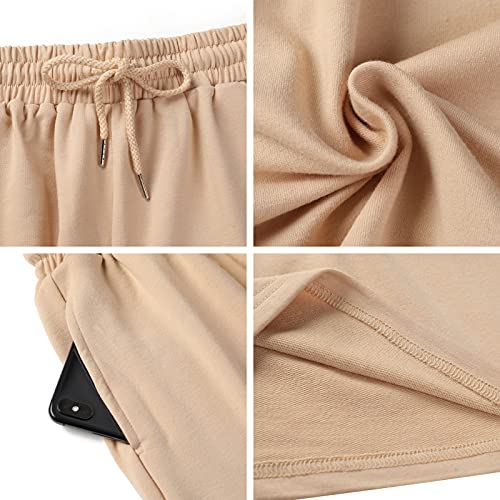 Image of Quenteen Women's Casual Summer Sweat Shorts Athletic Gym Shorts Loose Hiking Running Jogger Shorts with Pockets