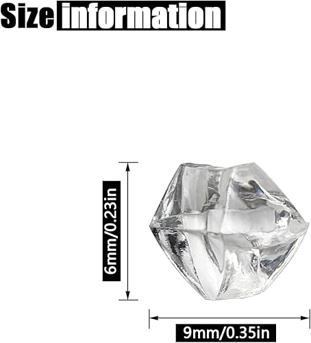 Vista 83 de Cubitos de hielo triturados falsos, rellenos de jarrón, 0.433 x 0.551 in, 650 cubos de hielo falsos reutilizables, cubos de cristal acrílico
