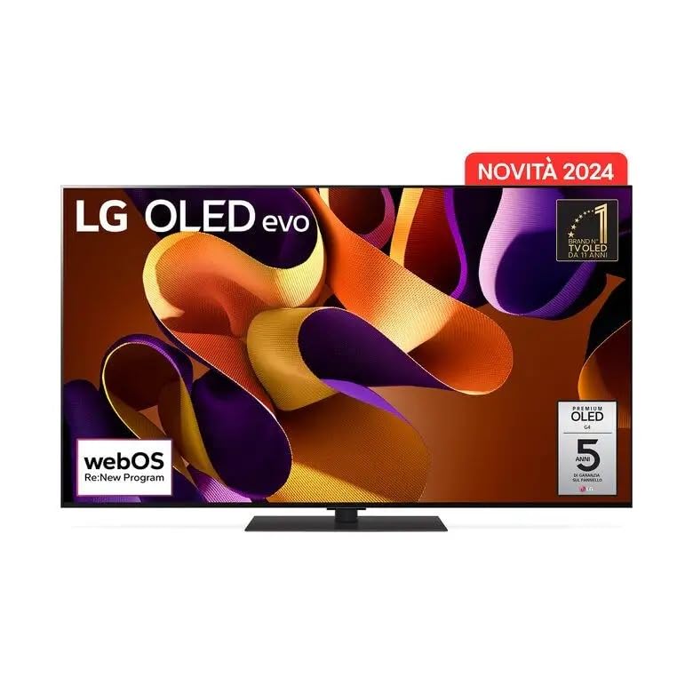 LG OLED evo 65', serie G4S 2024, OLED65G46LS, Smart TV 4K, Base de soporte, Procesador α11, Brightness Booster Max, 60W, Dolby Vision, Wi-Fi 6, 4 HDMI 2.1 4K @144Hz, GSYNC, VRR, ThinQ AI, webOS 24