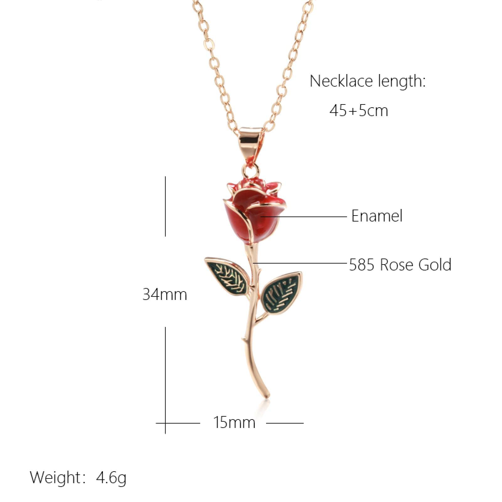 Collana Donna Collane pendente Lunghe Catena Ciondolo Collana Con Ciondolo Rosa Creativa Per Donna Smalto Rosso Fashion Fine Vintage Party Gift