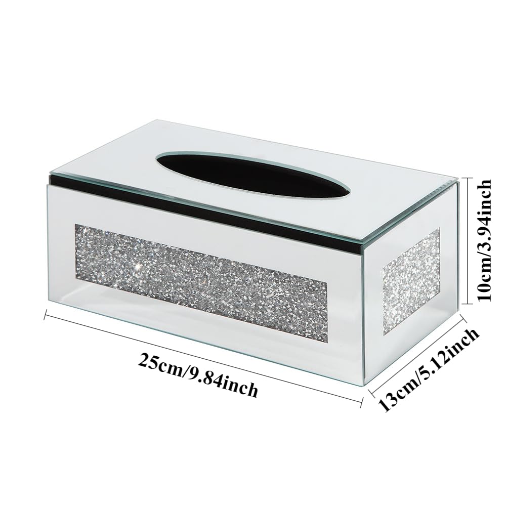 Caja De Pañuelos Cristal Artesanía Adornos Organizador Mesa Café Escritorio Simple (Rectangular A)