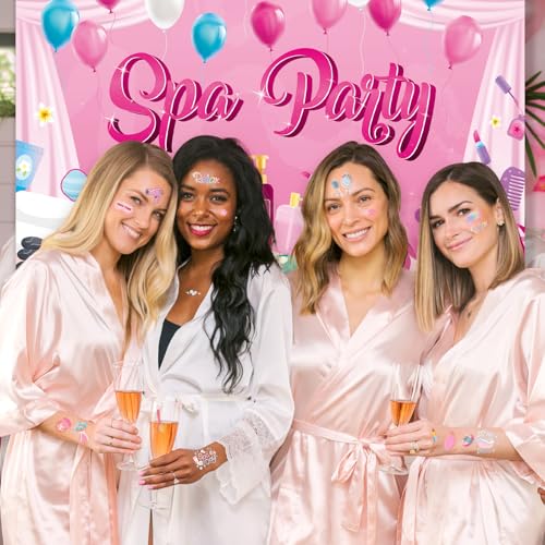 Konsait Spa Party Favors Spa Kinder Tattoos vorübergehend für Mädchen, 99 Pcs + gefälschte Tattoos Slumber Party Supplies für Mädchen Spa Day Party Supplies Geburtstag Make-up Pyjama Party Favors