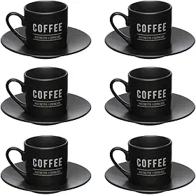Xícara Café, Western, Porcelana, Manhattan, Preta, 12 peças