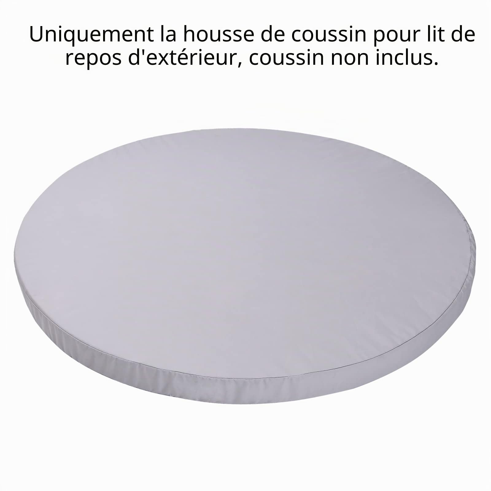 MICTONY Housse de Coussin de Rechange pour lit de Jour d'extérieur de 167,6 cm avec Bande élastique, Housse de Coussin de lit Rond d'extérieur Uniquement (lit de Jour Non Inclus) (Blanc)