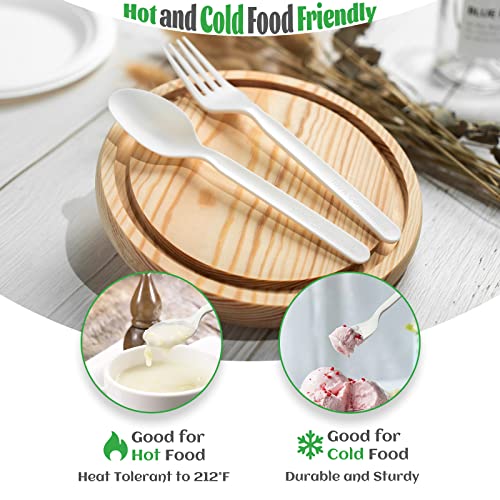 Decorwoo 150 Pcs 1Oo% Compostable Spoons, 6.5" Large Size Eco Friendly Spoons Disposable, Heavy Duty Recycled Biodegradable Spoons, Bio-Based Cpla Utensils For Events, Party, Bbqs, Picnics, Restaurant #TOP2
