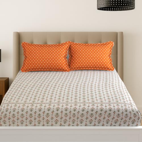 Image of MAFATLAL Plush 140 GSM Double Bed Sheet | Super Soft Microfiber | Queen 90x100 | Wrinkle-Free & Easy Care | Pure White