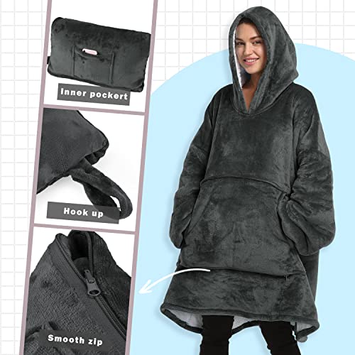 Catalonia Oversized Hoodie Blanket Sweatshirt, Wearable Sherpa Blanket Pullover, Soft Warm Comfortable Portable Travel Sweater Pillow For Adults Men Women, Gift For Her #TOP2