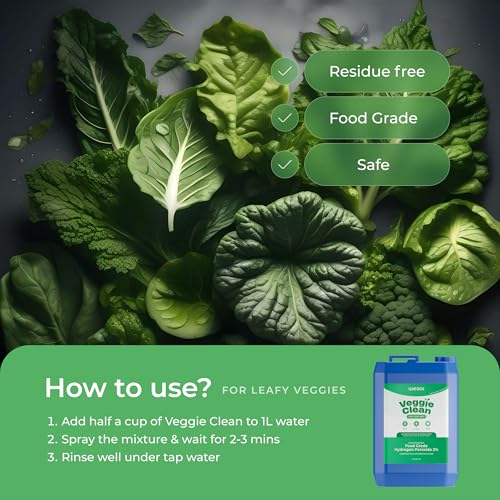 Image of Wesol Vegetable Wash Liquid Hydrogen Peroxide 3% w /w Food Grade 5L Multi-Use Disinfectant | Kills 99.9% Germs & Viruses | Best For Cleaning, General Disinfection, Food production units