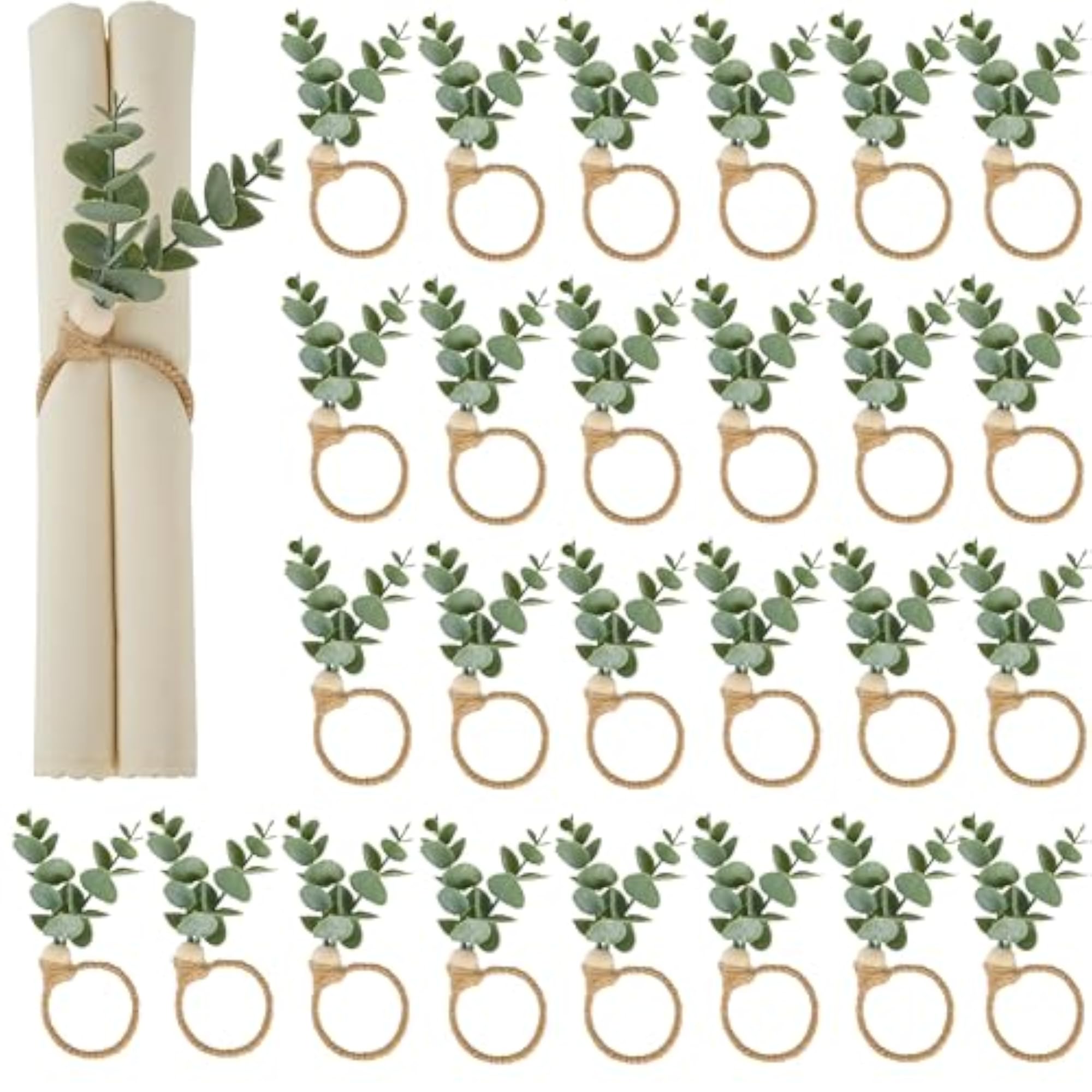 Christmas Napkin Rings Set of 6 for Party Decor