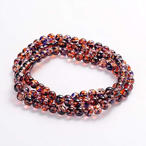 10 Perles Tube Cylindre 6x10mm Transparent Rainuré Inclusions Multicolores - Neuf
