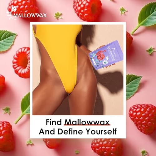 Image of Mallowwax Hard Wax Beads, 1lb Strawberry Red Stripless Wax for Hair Removal, All-purpose Refill Wax Beans for Brazilian Bikini, Face, Eyebrows, Underarms, Chest, Back,Legs, Women and Men
