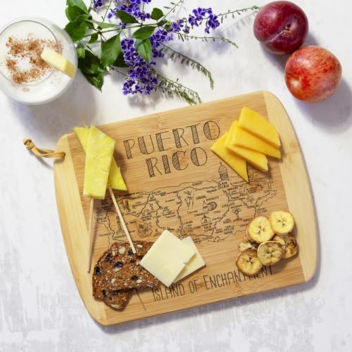 Image of Totally Bamboo A Slice of Life Puerto Rico Engraved Map Cutting Board