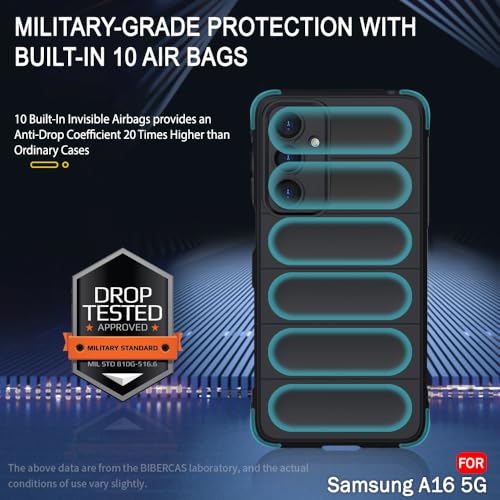Image of TheGiftKart Liquid Silicon Back Cover Case for Samsung Galaxy A16 5G | Shockproof Military Grade Protection | Micro-Fibre Cloth On Inner Side | Anti-Slip Grip Back Cover for Samsung A16 (TPU, Black)